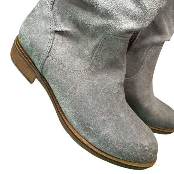 Söfft Gray Suede Mid-Calf Boots | Size 6 | New Ruched Western Style - Picture 7 of 8